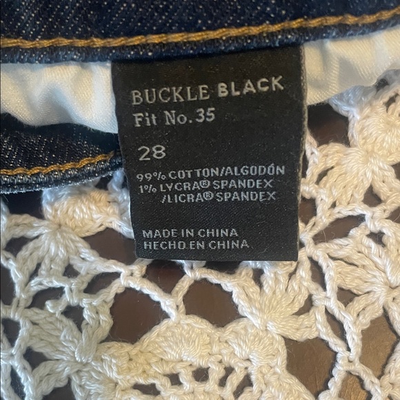 Buckle Dark Blue Jean Shorts - Picture 8 of 11
